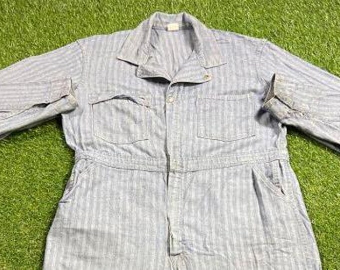 Vintage Blue Jumpsuit Anderson Brothers Size Medium M American Apparel Hunting Hiking Work Gear Farm Rugged Onesie 1990s 90s