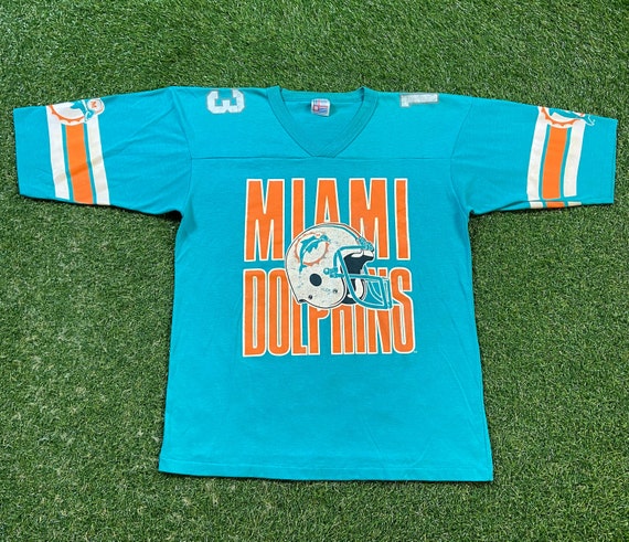 Vintage Miami Dolphins T Shirt Tee Made USA Size Large L NFL 