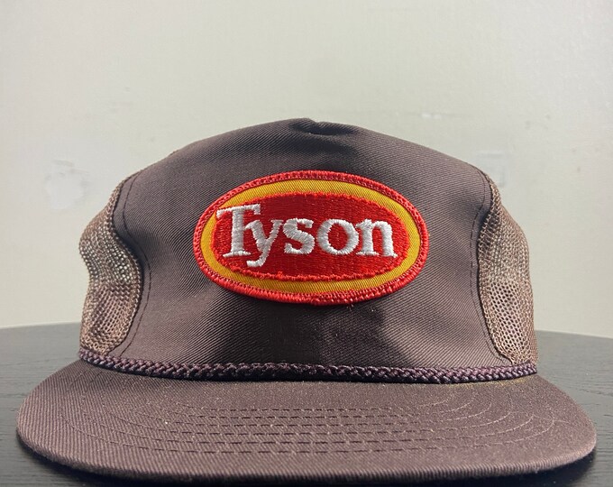 Vintage Tyson Foods Strap Back Hat Made USA OSFA We're Chicken Beef Pork Food Grocery 1990s 90s