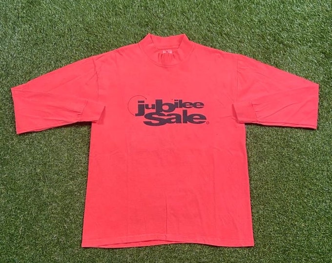 Vintage Jubilee Sale T Shirt Tee Made USA Size Xtra Large XL Whole Foods Supermarket Nutrition Grocery Vegetables Fruits 90s