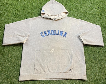 Vintage UNC University of North Carolina Tar Heels Hoodie Sweatshirt Size Xtra Large XL NCAA College Basketball Air Jordan Pull Over 1990s
