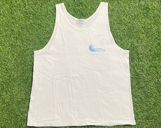 Vintage Marine Resources Development Foundation Tank Top Shirt Size Medium Sea Life Planet Ocean Animals Habitat Key Largo Florida 1990s 90s