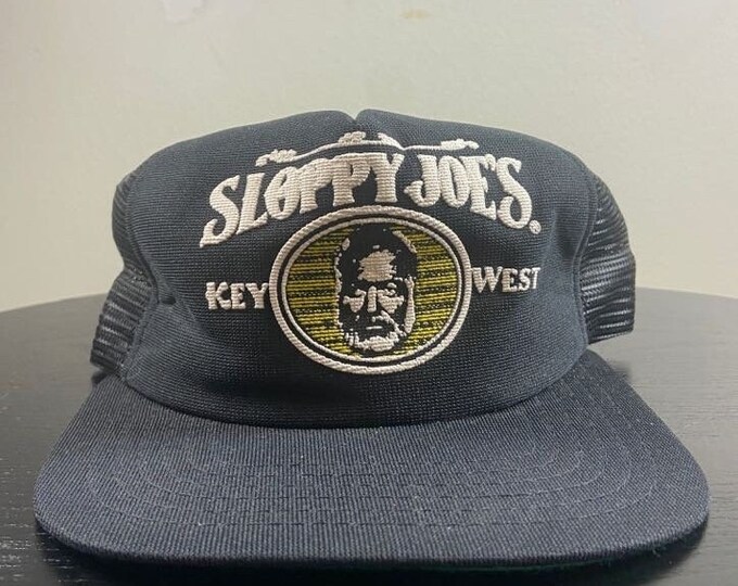 Vintage Sloppy Joe's Snapback Hat Made USA Size Medium / Large Key West Bar Restaurant Tropical Florida FL Beach 1980s 80s Tourist Travel