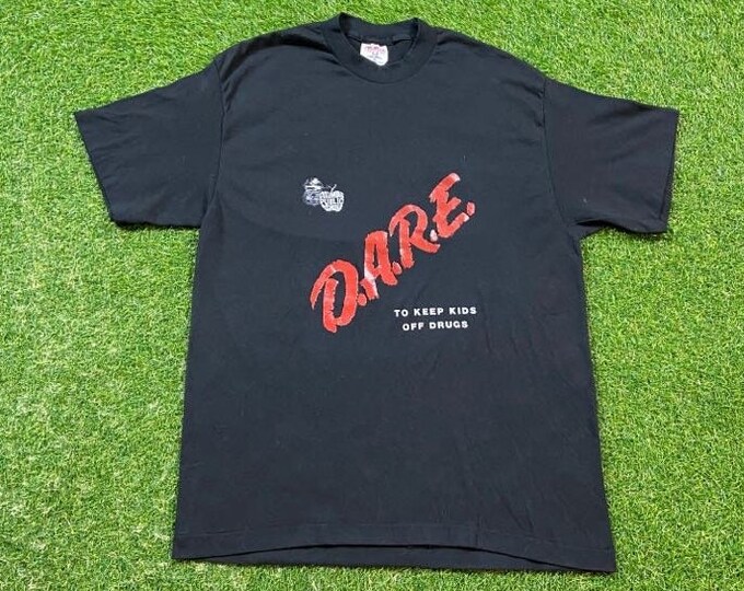 Vintage D.A.R.E. T Shirt Tee Select T Made USA Size Xtra Large XL Drug Abuse Resistance Education 1980s 80s