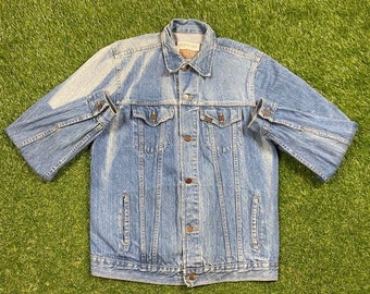 Vintage Roebucks Jean Jacket Made USA Size Medium M Western Wear American USA Classic Blue Jean Jacket Button Down