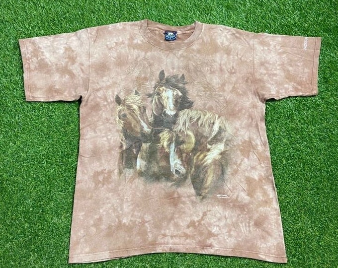 Vintage Jackson Hole T Shirt Tee Polar Made USA Size Large L Horses Wyoming 1990s 90s