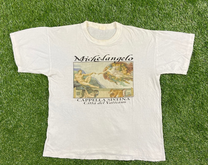 Vintage Michelangelo Sistine Chapel Cappella Sistina T Shirt Tee Size Xtra Large XL Eastern Art History Painter Paint
