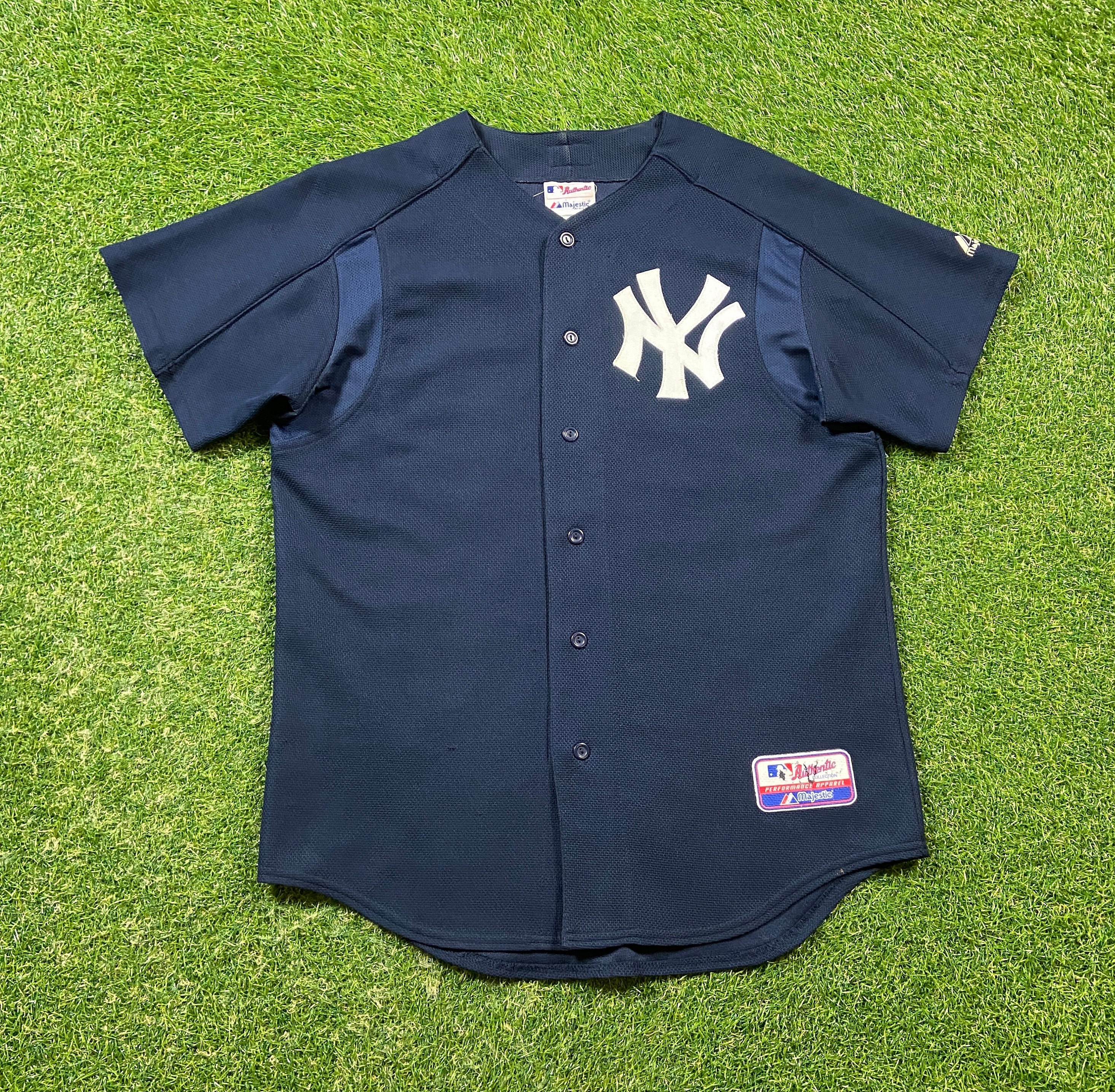 Starter Mens New York Yankees Jersey MLB Red Blue XL Button Up Embroidery  Logo