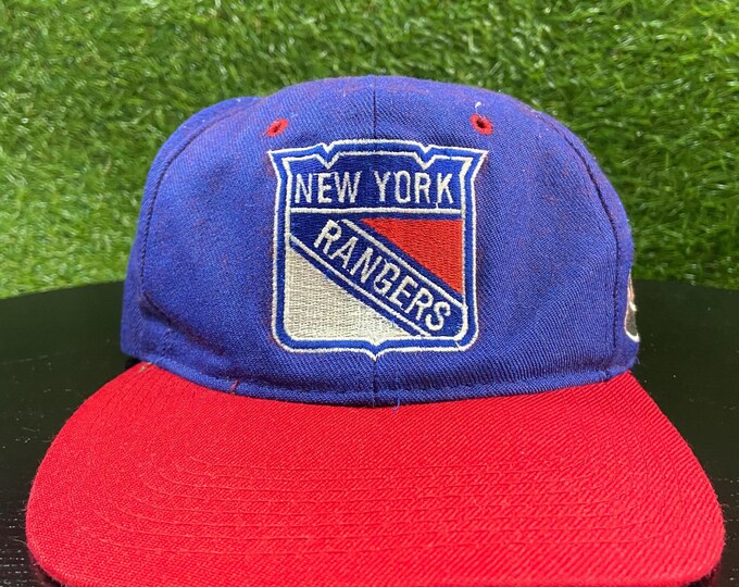 Vintage New York Rangers Snapback Hat OSFA NHL Hockey Old Logo NYR Madison Square Garden 1990s 90s