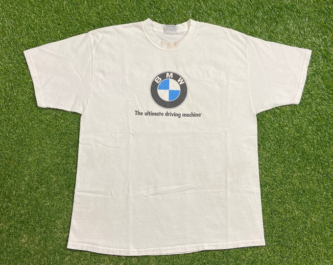 Vintage BMW T Shirt Tee Made USA Size Xtra Large XL Luxury Car Classic Automobile Germany Engineering 1990s 90s