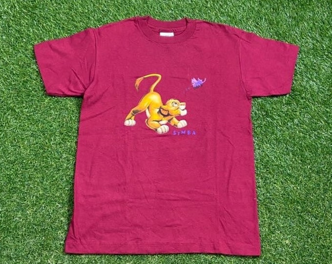 Vintage Disney The Lion King Simba T Shirt Tee Made USA Size Youth Large Walt Disney World Mickey Mouse Magic Hakuna Matata 1990s 90s Kids