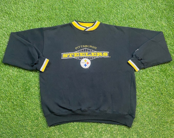 Vintage Pittsburgh Steelers Crewneck Sweatshirt Starter Size Large L NFL Football Pennsylvania 1990s 90s Pull Over Oversized