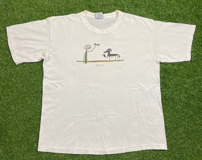 Vintage Drop it T Shirt Tee Be As You Are Made USA Size Xtra Large XL Funny Saying Comical T Shirt Comedy 1990s 90s