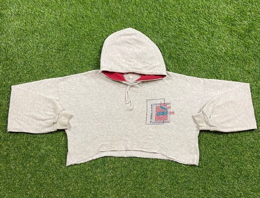 トップス Vintage adidas Foodie Vintage Adidas Crop Hoodie Sweatshirt Size Large L RARE New