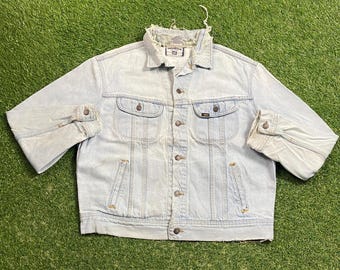 Vintage Hard Rock Cafe Las Vegas Jean Jacket Lee Made USA Size Large L Nevada American USA Classic Blue Jean Jacket Button Down Original 90s