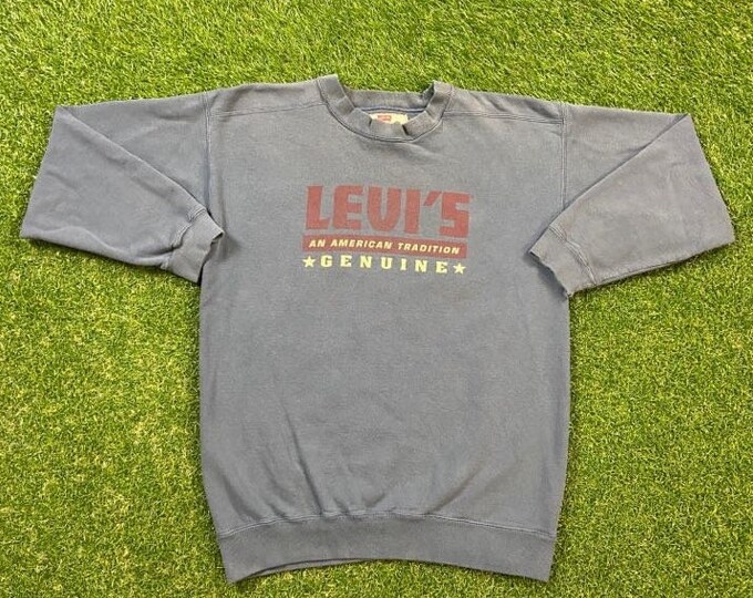 Vintage Levi's Crewneck Sweatshirt Made USA Size Medium M Original American Apparel Pull Over Oversized