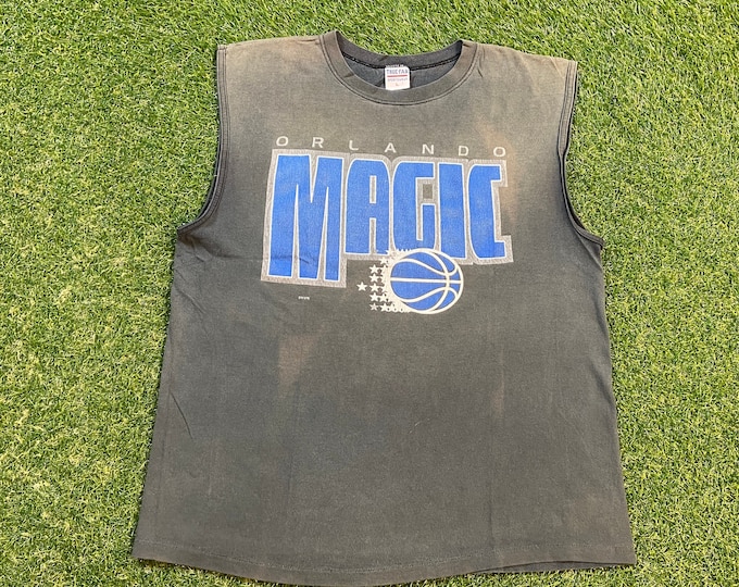 Vintage Orlando Magic T Shirt Tee Made USA Size Large L NBA Basketball Magic Basketball McGrady Shaq Penny 1990s 90s Faded