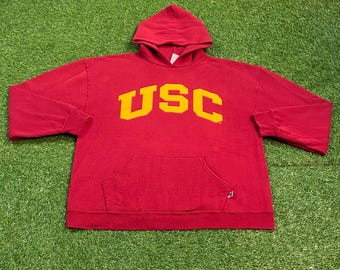 Vintage USC University of Southern California Hoodie Sweatshirt Size Xtra Large XL NCAA College Football Los Angeles Cali Law Trojans 1990s