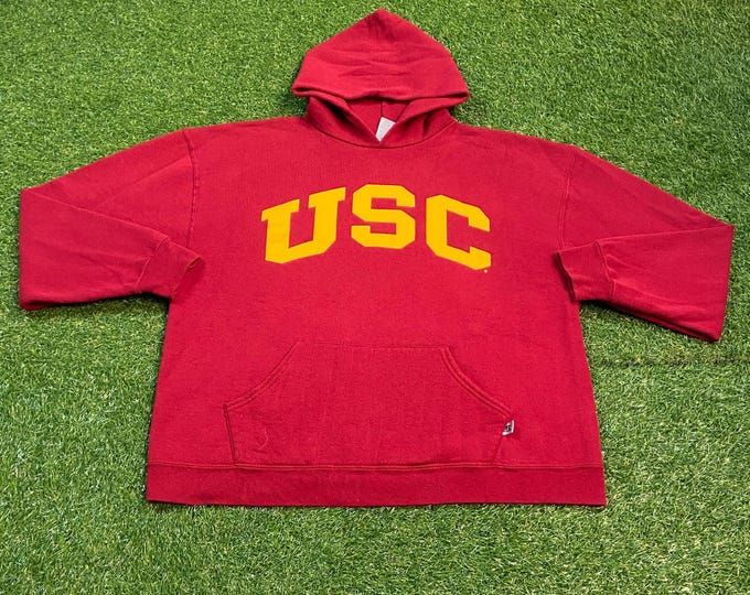 Vintage USC University of Southern California Hoodie Sweatshirt Size Xtra Large XL NCAA College Football Los Angeles Cali Law Trojans 1990s