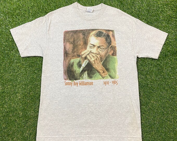 Vintage Sonny Boy Williamson T Shirt Tee Size Large L American Blues Rock and Roll Classic Southern Music 1990s 90s