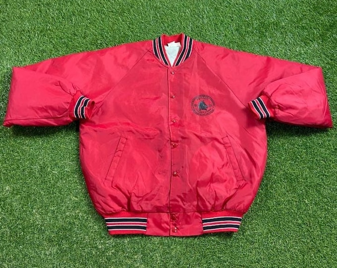 Vintage Trojan Nuclear Power Plant Bomber Jacket Made USA Size Xtra Large XL Rainier Oregon Quality Great Fit Original 1990s 90s