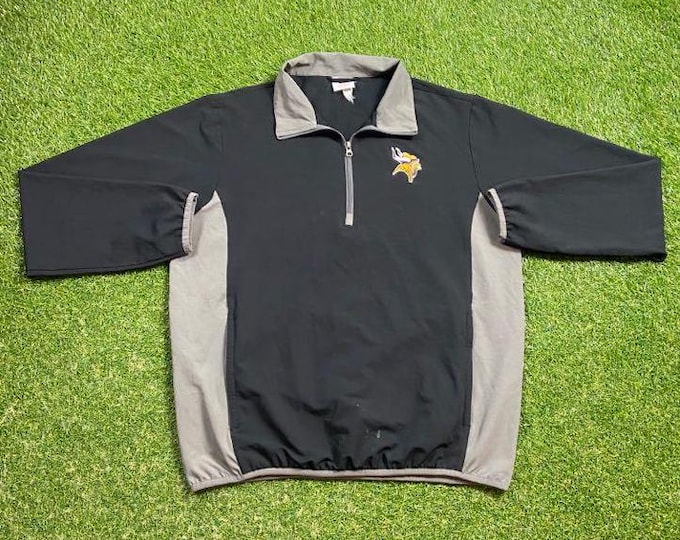 Vintage Minnesota Vikings Windbreaker Zip Up Jacket Size Xtra Large XL NFL Football Moss Light Rain Coat 00s