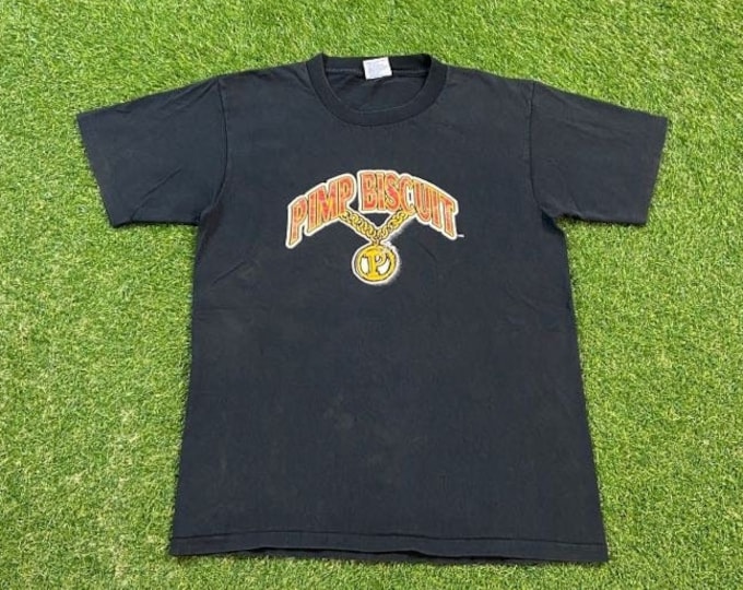 Vintage Pimp Biscuit T Shirt Tee All Sport Made USA Size Medium M Funny Saying Comical Comedy 1990s 90s