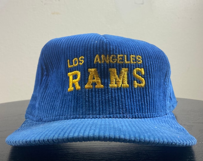 Vintage Los Angeles Rams Corduroy Snapback Hat Made Usa OSFA NFL Football LA California St Louis 1990s 90s