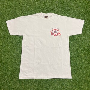 Vintage Jackson State University T Shirt Tee Made USA Size Large L JSU Tigers NCAA College Football Classic Mississippi 1990s 90s