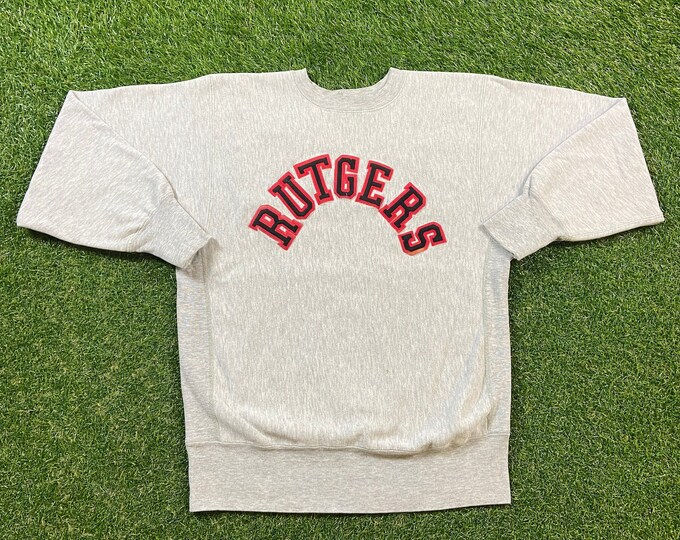 Vintage Rutgers University Crewneck Sweatshirt Size Xtra Large XL College Football Scarlet Knights 1990s 90s New Jersey NJ Reverse Weave