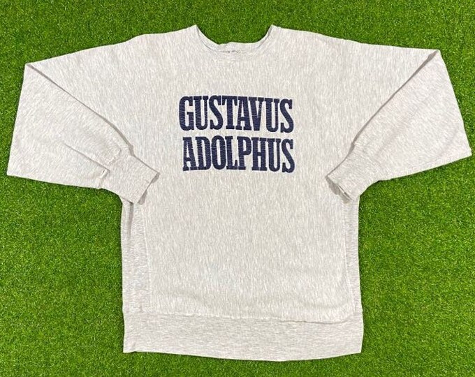 Vintage Gustavus Adolphus College Crewneck Sweater Size XXl 2XL University of Minnesota College Football Pull Over Oversized Champion
