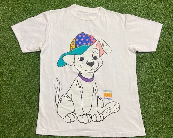 Vintage 101 Dalmatians T Shirt Tee Size Medium M Walt Disney 1996 Animated Movie Mickey Mouse Cruella 1990s 90s
