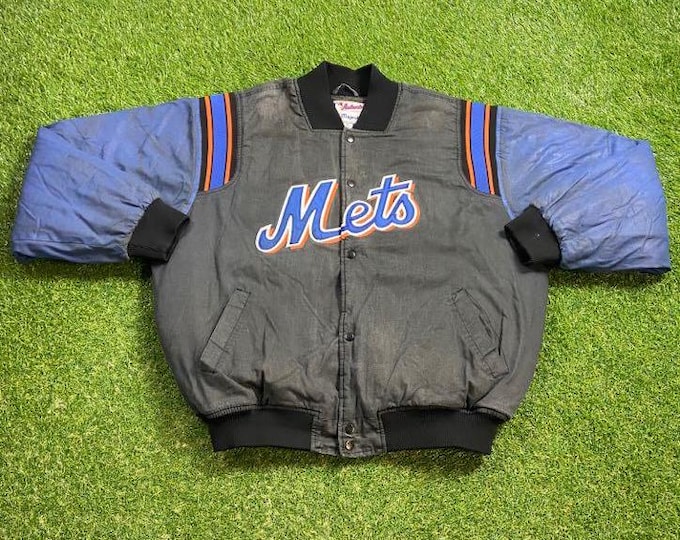 Vintage New York Mets Starter Varsity Bomber Snap Jacket Majestic Size Xtra Large XL MLB Baseball Warm Classic Queens Ny 1990s 90s