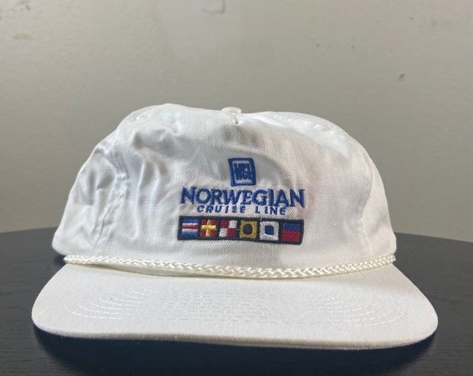 Vintage Norwegian Cruise Line Strap Back Hat OSFA American Cruise Line Vacation 1990s 90s