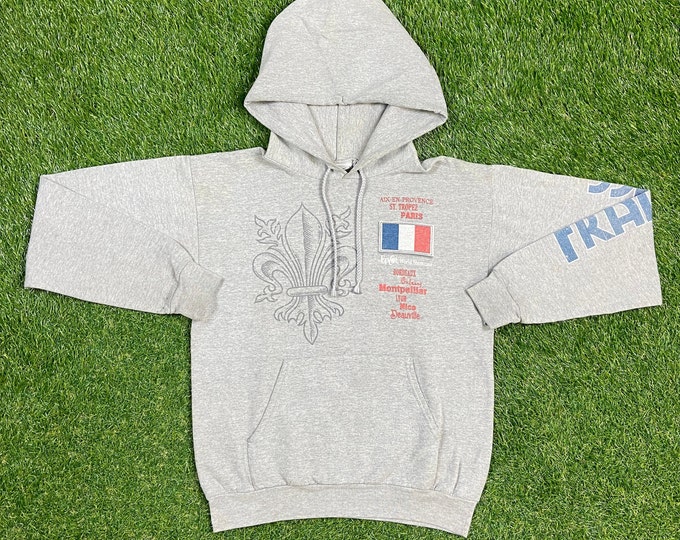 Vintage Epcot Center Hoodie Sweatshirt Size Small Walt Disney World Magic Kingdom Paris France Pull Over Oversized