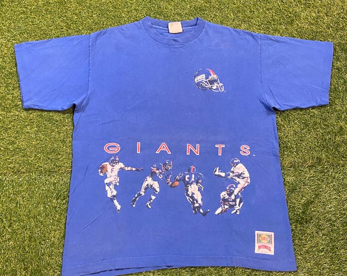 Vintage New York Giants T Shirt Tee Made Usa Size Xtra Large XL NFL Football Big Blue Ny Eli Manning 1990s 90s