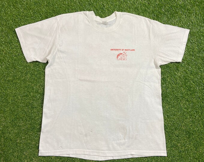 Vintage University of Maryland T Shirt Tee Made Usa Size Xtra Large XL Terrapins NCAA College Basketball DMV 1990s 90s