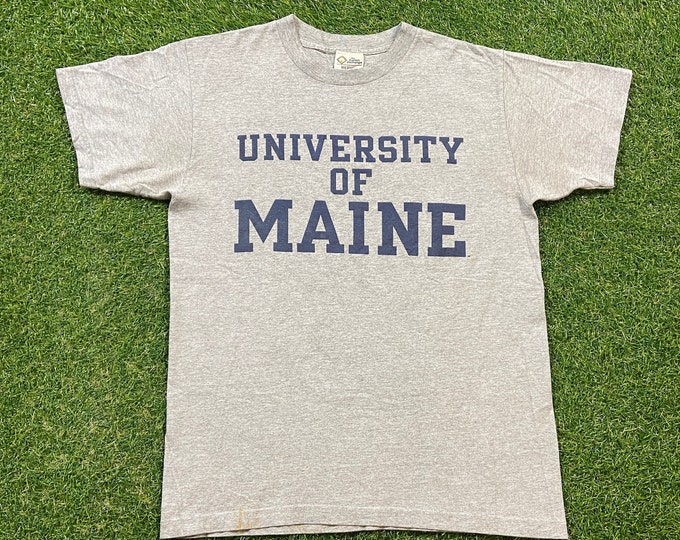 Vintage University of Maine T Shirt Tee The Cotton Exchange Made USA Size Medium M New England 1990s 90s