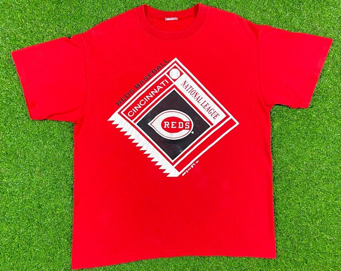 Vintage Cincinnati Reds National League Graphic T Shirt Tee Xtra Large MLB Ohio Cleveland Red Baseball