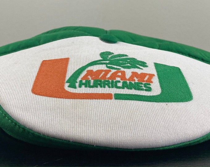 Vintage University of Miami Hurricanes Hat Cap OSFA 305 The U Miami Style Florida NCAA College Football 1970s 70s Golf Hat Funky