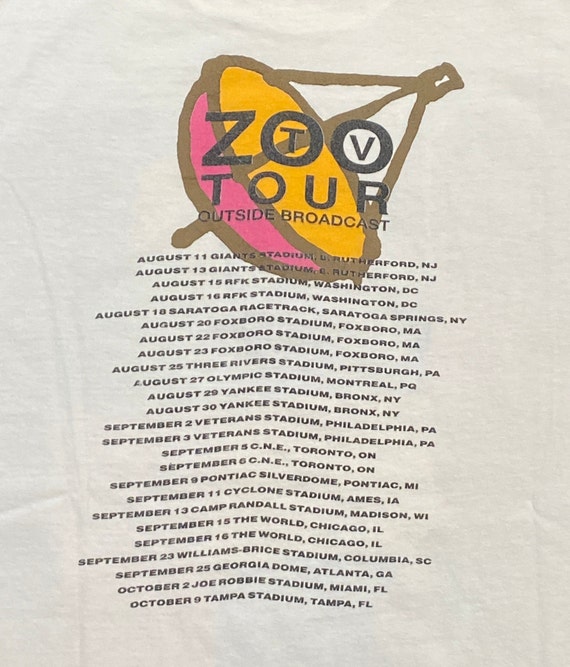 Vintage U2 Zoo Tv Tour T Shirt Tee Hanes Made USA Size Large Vintage U2 Zoo Tv Tour T Shirt Tee Hanes Made USA Size Large