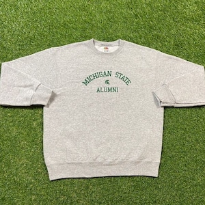 Vintage University of Michigan State Alumni Crewneck Sweatshirt Size Large L NCAA College Football Spartans Pull Over Oversized