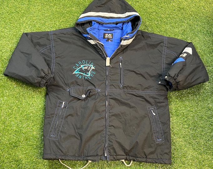 Vintage Carolina Panthers Hoodie Jacket Size Xtra Large XL NFL Football NFC Charlotte North Carolina 1990s 90s