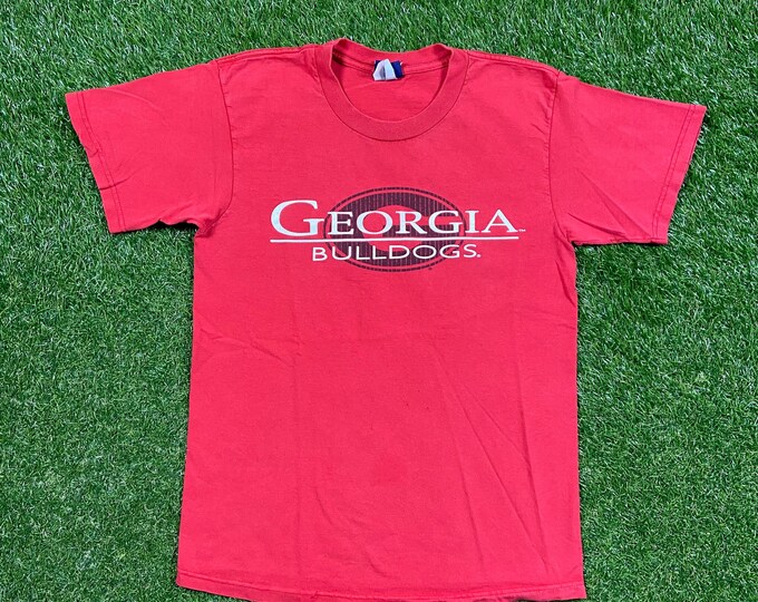 Vintage University of Georgia Bulldogs T Shirt Tee Team Edition Size Large L NCAA College Football Athens Atlanta Classic Red