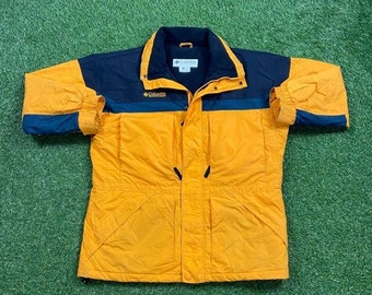 Vintage Columbia Winter Athletic Jacket Size Large L Warm Zipper Jacket Windbreaker Raincoat 1990s Coat Puffer Puffy Hiking Coat