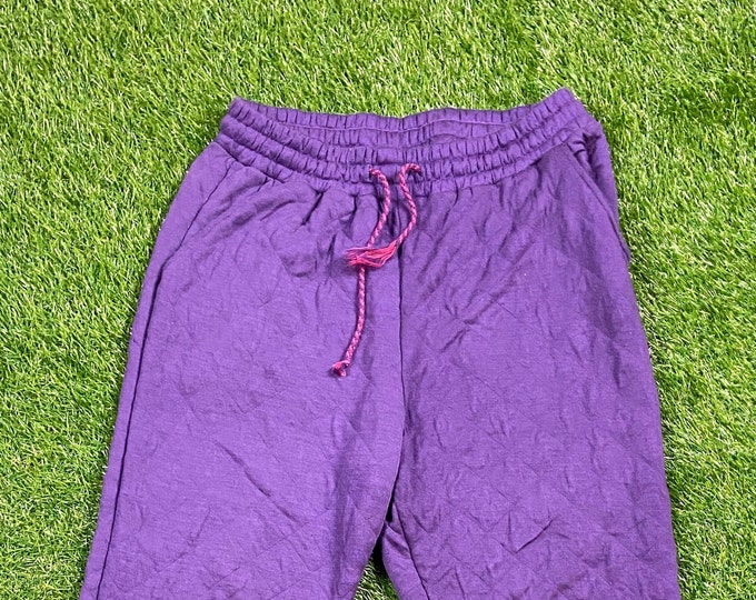 Vintage Purple Sweatpants First Fun Size Medium M 1990's 90's Workout Clothing Athletic Sportswear Quality Comfortable