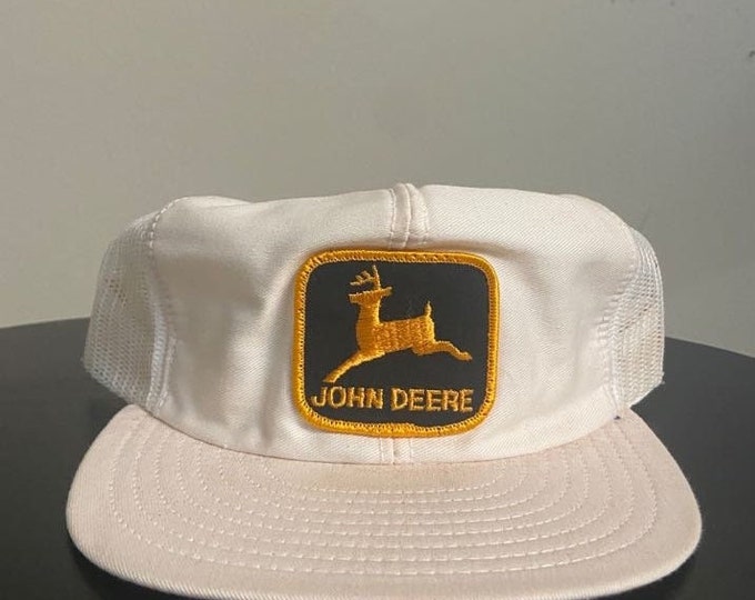 Vintage John Deere Snapback Hat Cap Made USA OSFA Agricultural Manufacturer Farming 1990s 90s