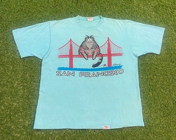 Vintage San Francisco T Shirt Tee Crazy Shirts Made USA Size Xtra Large XL Golden Gate Bridge Warriors 49ers California 1990s 90s