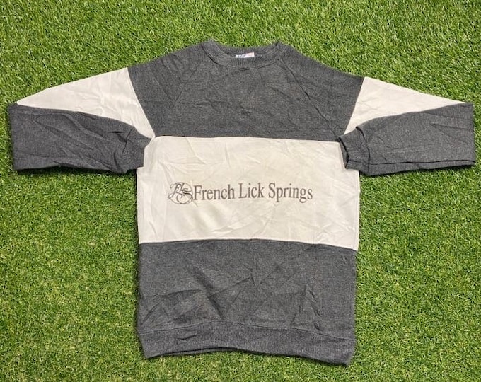 Vintage French Lick Springs Crewneck Sweatshirt Made USA Size Medium M Classic American Hotel 1990s 90s Pull Over