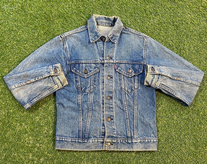 Vintage Levi's Strauss & Co Jean Jacket Made USA Size Youth Large American USA Classic Blue Jean Jacket Button Down